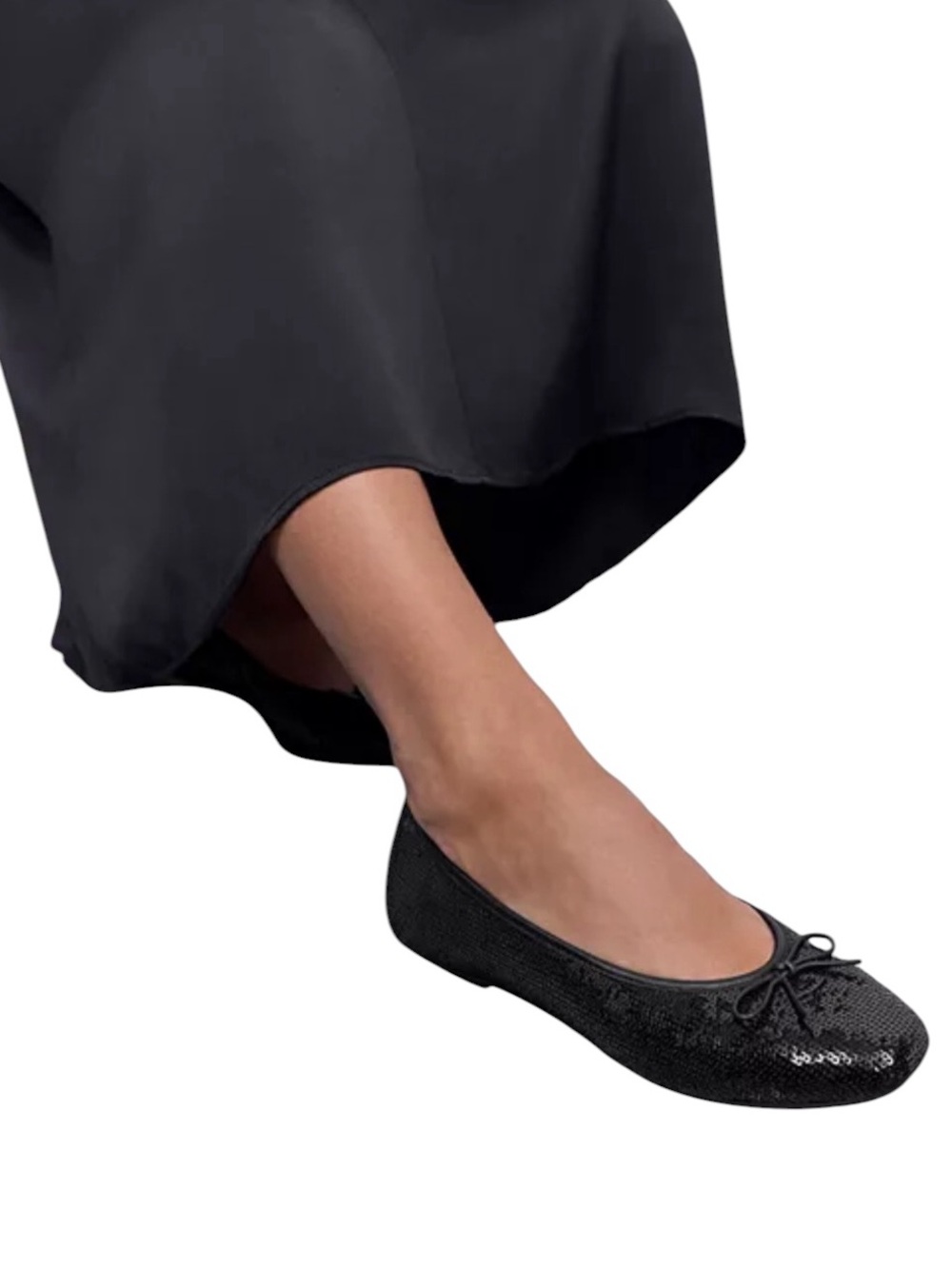 New in Box Fitflop Delicato Bow Black Sequin Ballet Flats Comfort CURRENT STYLE